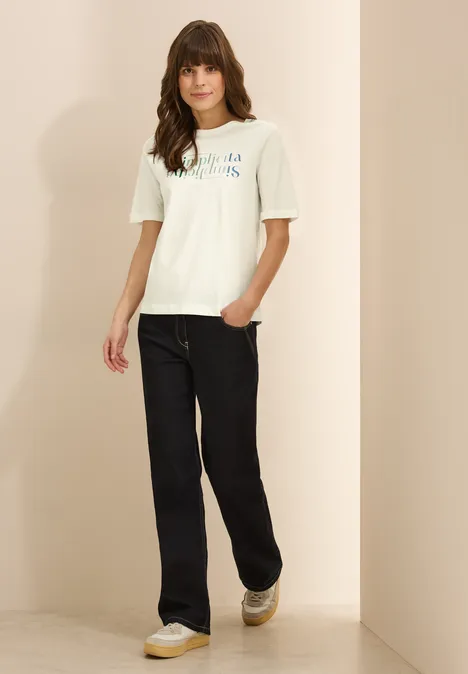 T-Shirt mit Wording vanilla white