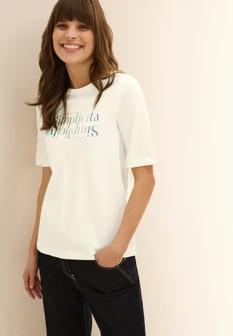 T-Shirt mit Wording vanilla white