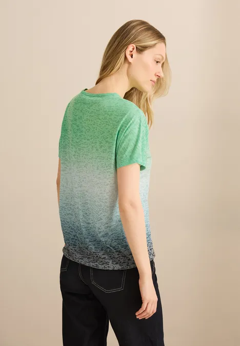 T-Shirt mit Farbverlauf cool salvia green