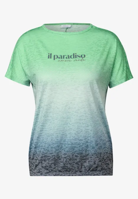 T-Shirt mit Farbverlauf cool salvia green
