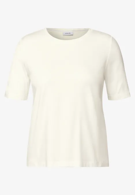 Basic Rundhals T-Shirt vanilla white