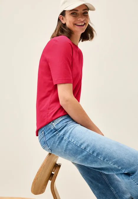 Basic Rundhals T-Shirt glazed apple red