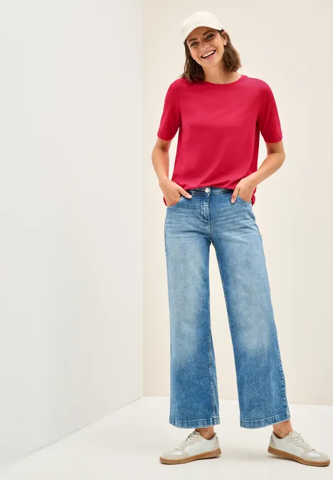 Basic Rundhals T-Shirt glazed apple red