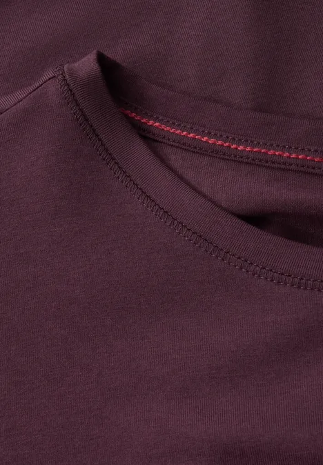 Basic Rundhals T-Shirt mulberry red