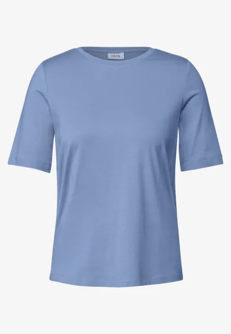 Basic Rundhals T-Shirt deep pastel blue