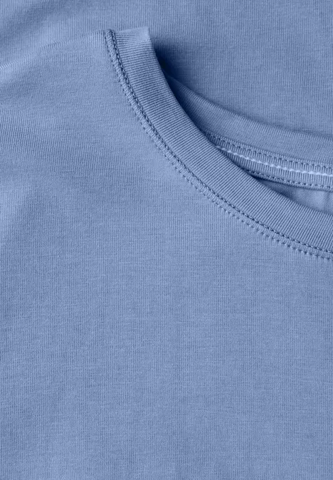 Basic Rundhals T-Shirt deep pastel blue