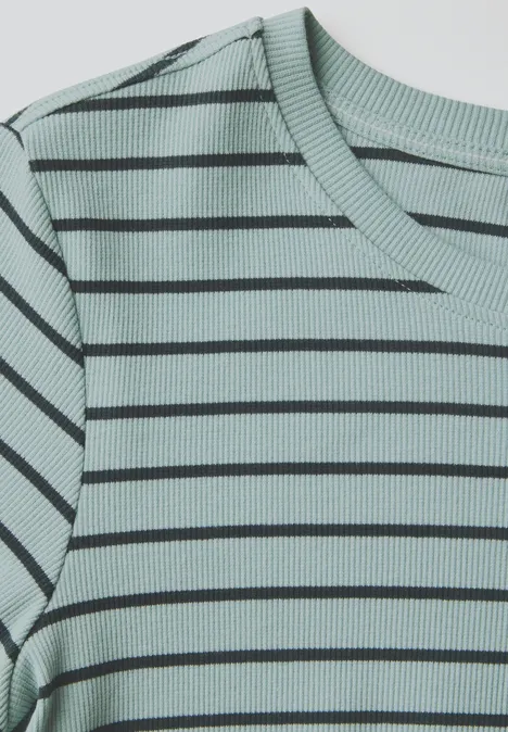 Koszulka w paski cool salvia green