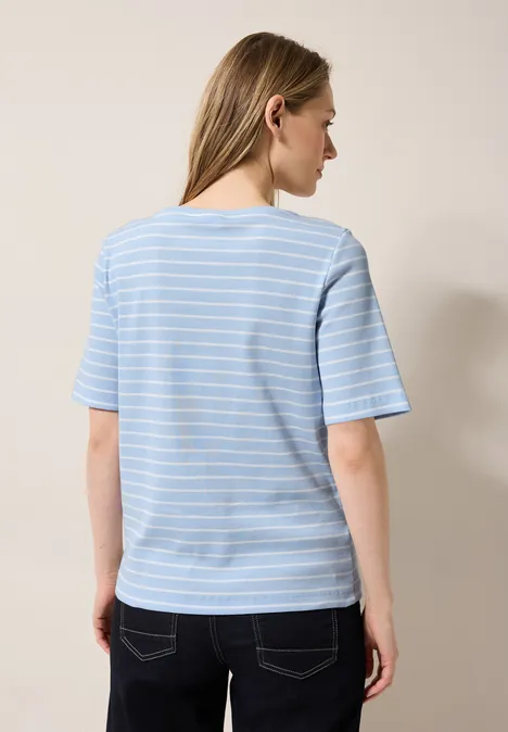Gestreiftes T-Shirt pastel blue