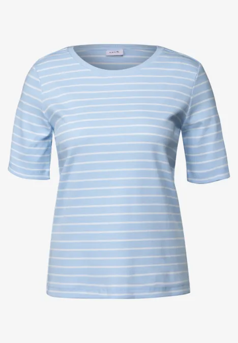 Gestreiftes T-Shirt pastel blue