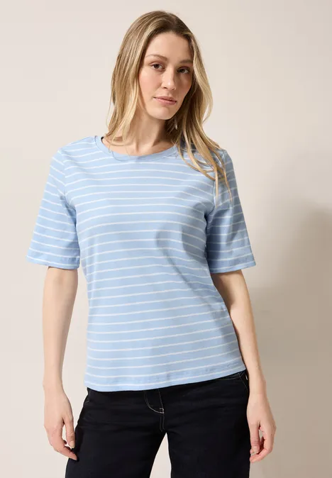 Gestreiftes T-Shirt pastel blue
