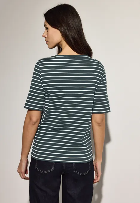 Gestreiftes T-Shirt slate khaki