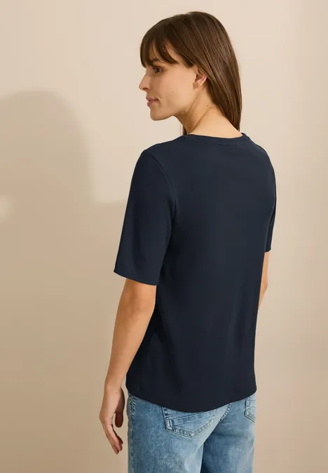 Basic Rippstruktur T-Shirt universal blue