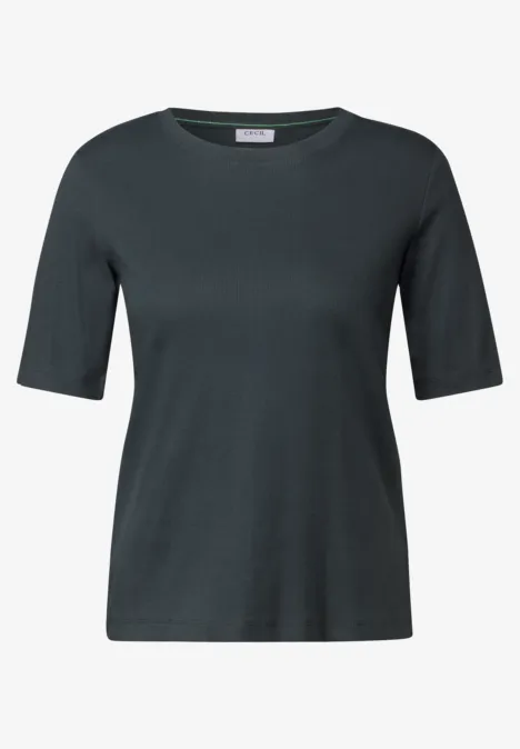 Basic Rippstruktur T-Shirt slate khaki