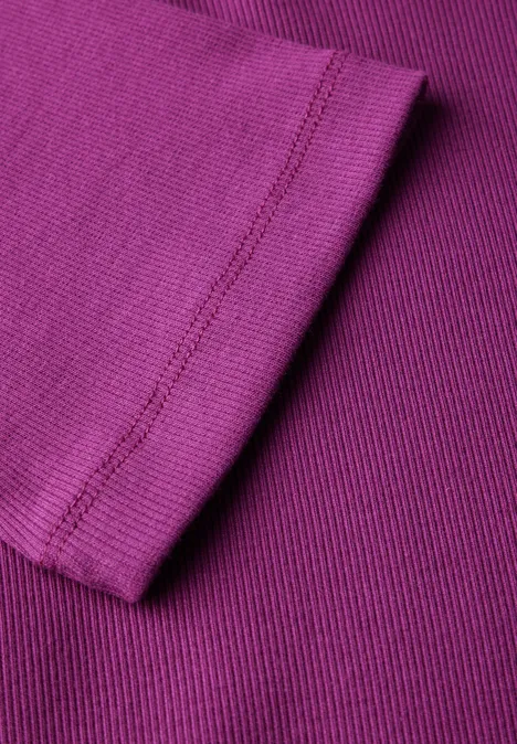 Basic Rippstruktur T-Shirt anemone pink