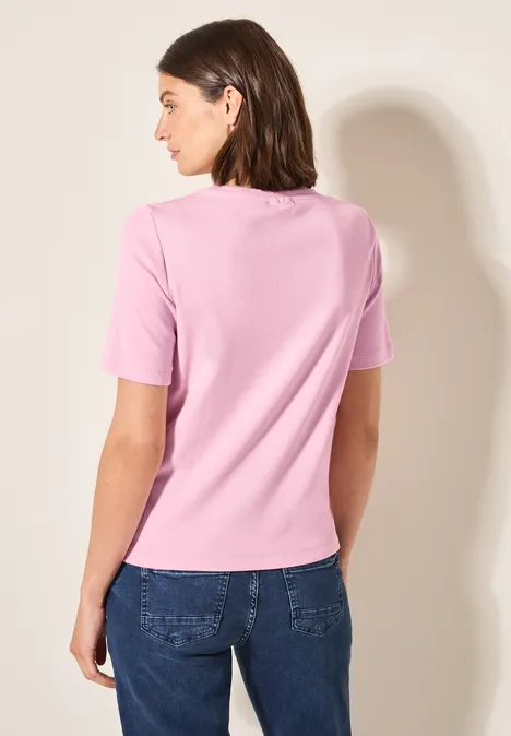 Basic Rippstruktur T-Shirt cherry blossom pink