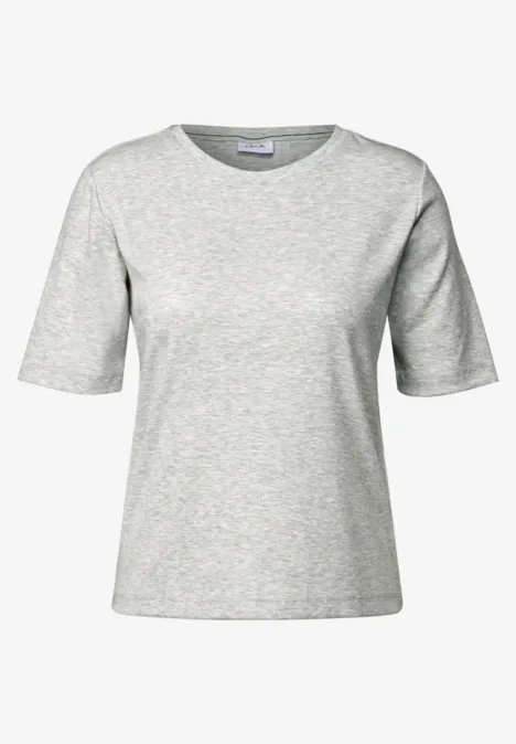 Basic Rippstruktur T-Shirt fog grey melange