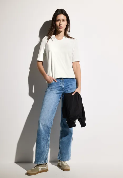 T-Shirt im Tunika-Look vanilla white