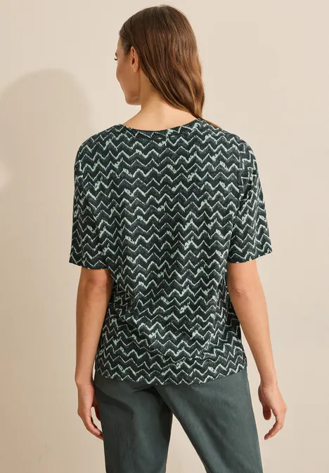 T-Shirt mit Minimal Print slate khaki
