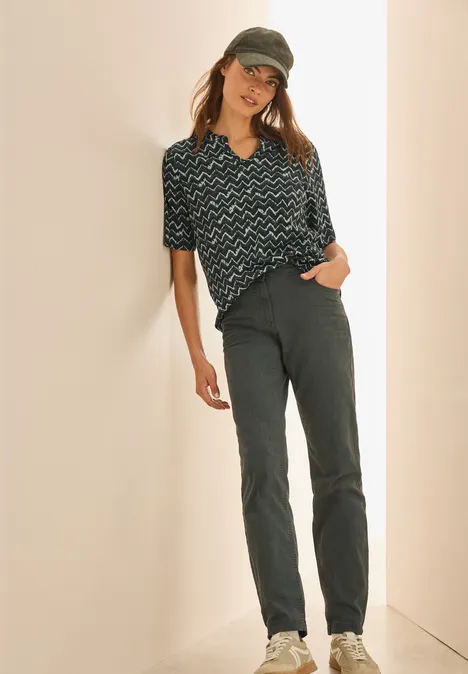 T-Shirt mit Minimal Print slate khaki