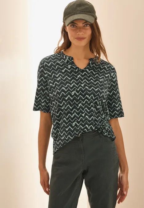 T-Shirt mit Minimal Print slate khaki