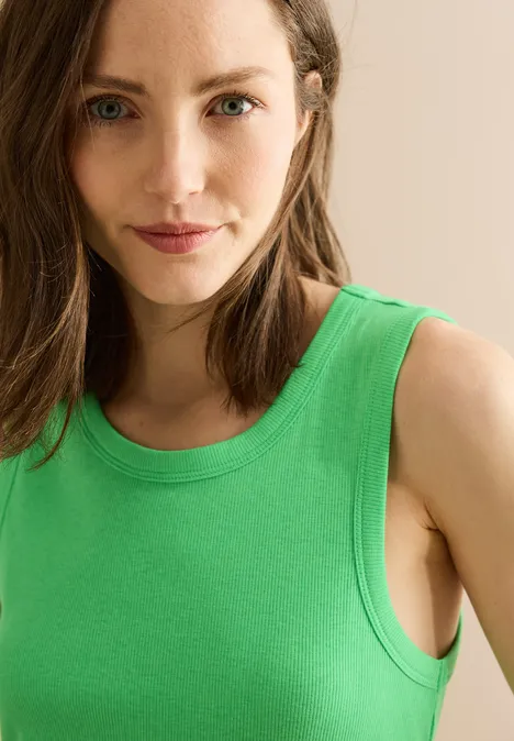 Basic Top mit Rippstruktur iced neon green