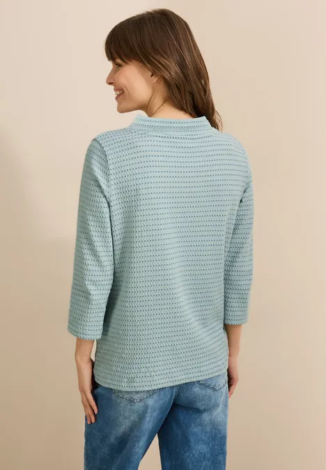 Two-Tone Strukturshirt cool salvia green