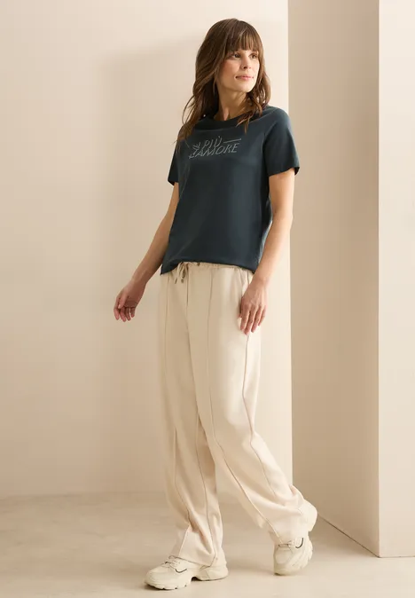 T-Shirt mit Wording slate khaki