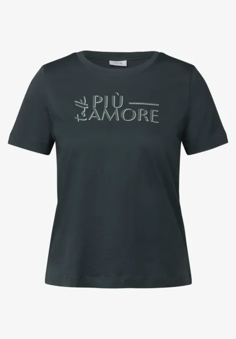 T-Shirt mit Wording slate khaki