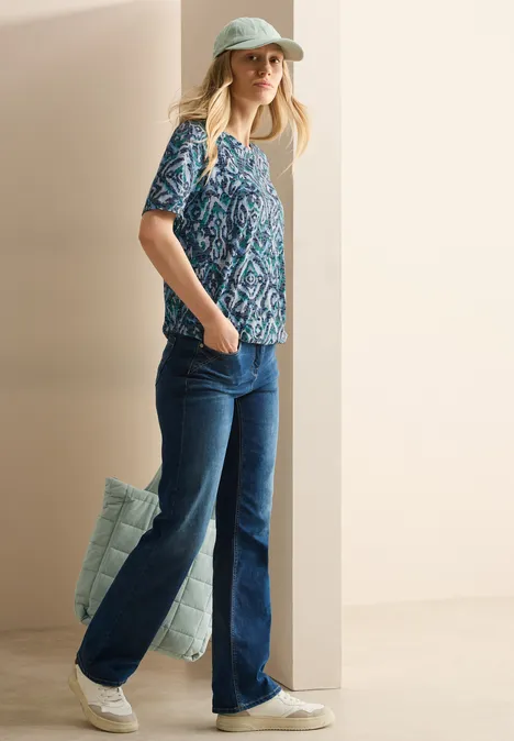 Shirt mit Ornamentmuster universal blue