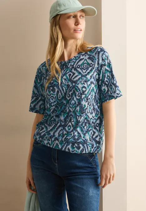 Shirt mit Ornamentmuster universal blue