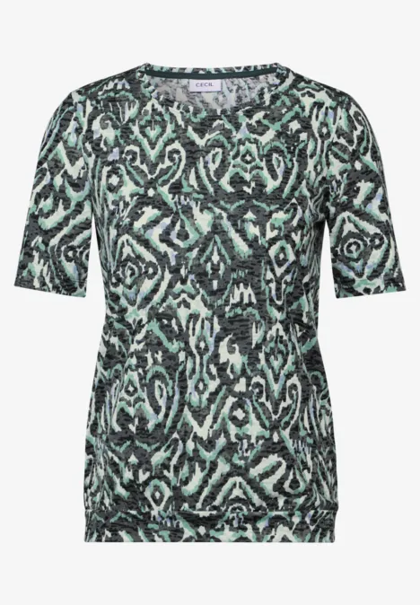 Shirt mit Ornamentmuster slate khaki