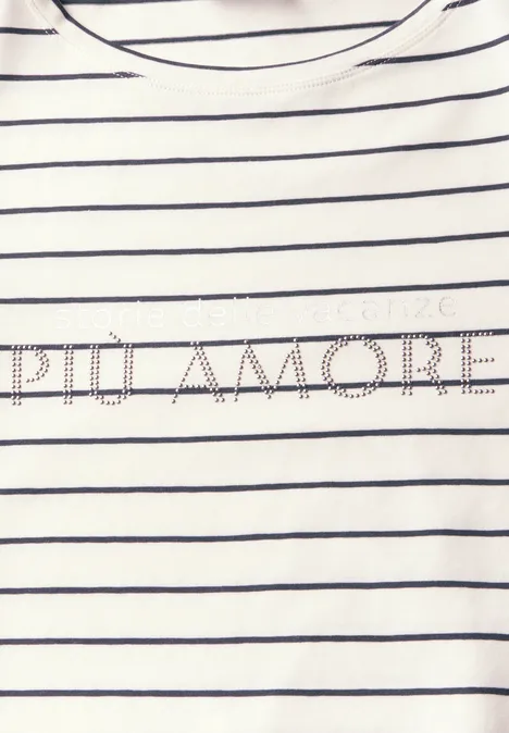Streifenshirt mit Wording vanilla white