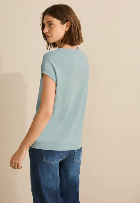 T-Shirt mit Glitzer-Print cool salvia green