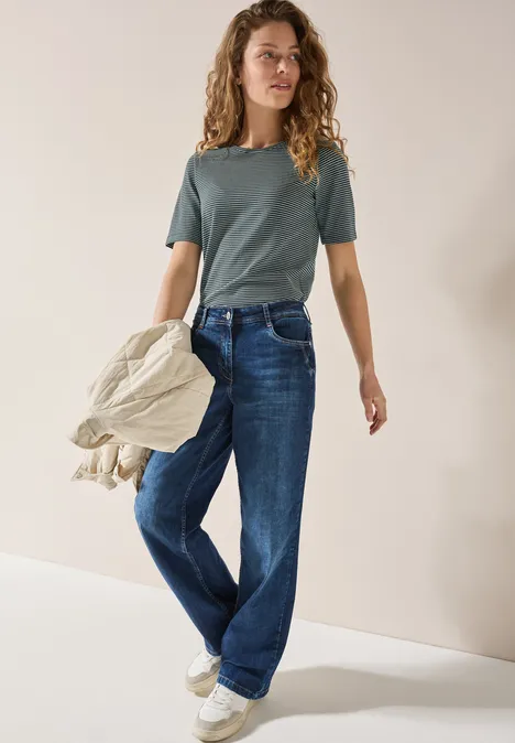Streifenshirt mit Struktur slate khaki