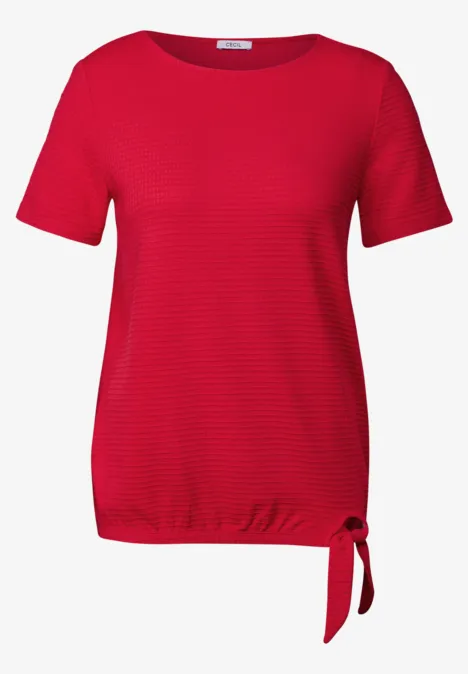 Strukturshirt mit Knoten glazed apple red