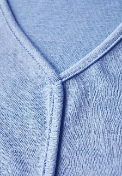 T-Shirt mit Deko-Nähten fresh light blue