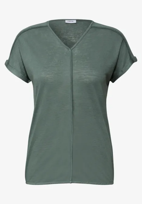 T-Shirt mit Deko-Nähten balmy khaki