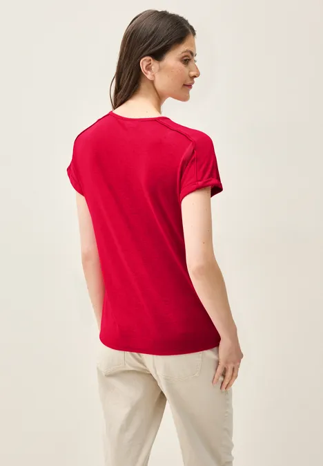 T-Shirt mit Deko-Nähten glazed apple red