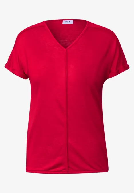 T-Shirt mit Deko-Nähten glazed apple red