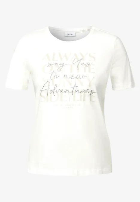 Shirt mit Wording Artwork vanilla white