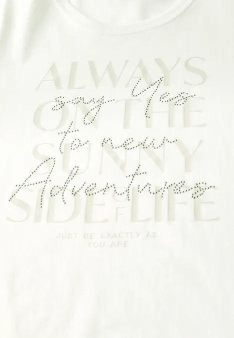 Shirt mit Wording Artwork vanilla white