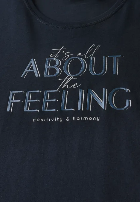 Shirt mit Wording Artwork universal blue