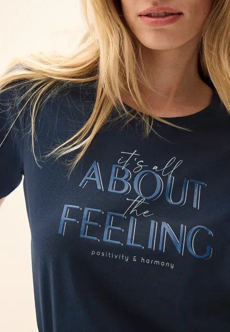 Shirt mit Wording Artwork universal blue