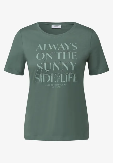 Shirt mit Wording Artwork balmy khaki
