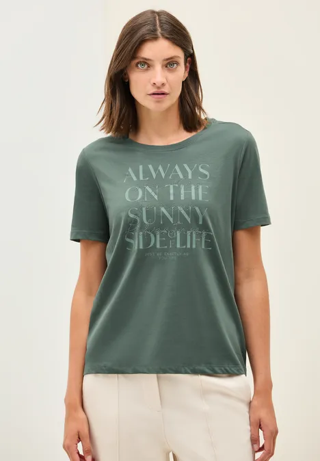 Shirt mit Wording Artwork balmy khaki