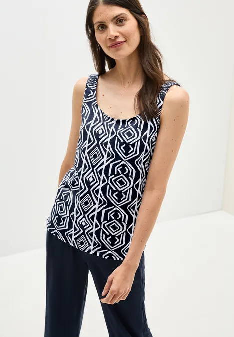 Top mit Smok-Details universal blue