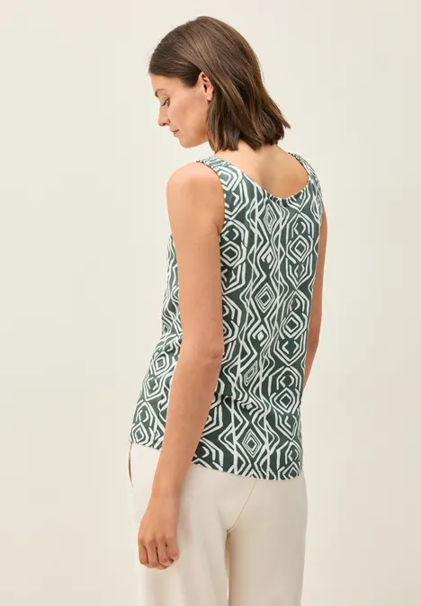 Top mit Smok-Details balmy khaki
