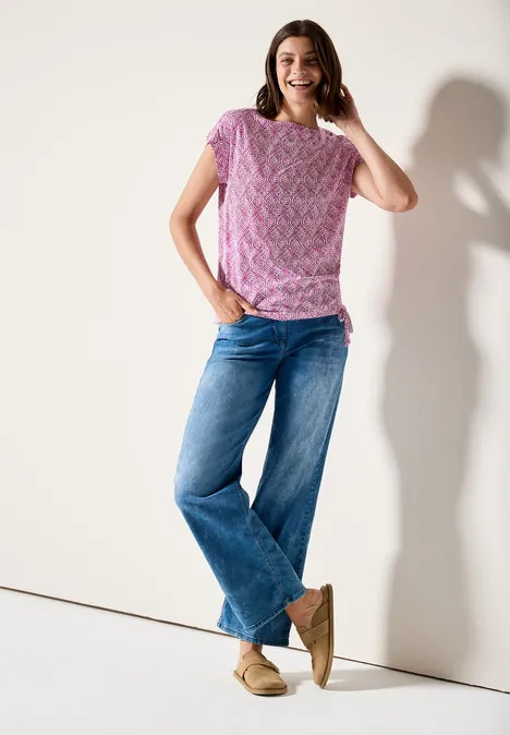 Gemustertes T-Shirt anemone pink
