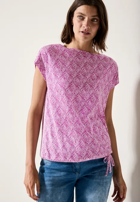 Gemustertes T-Shirt anemone pink