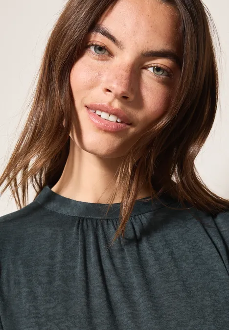 Shirt mit Ausbrenner-Muster slate khaki